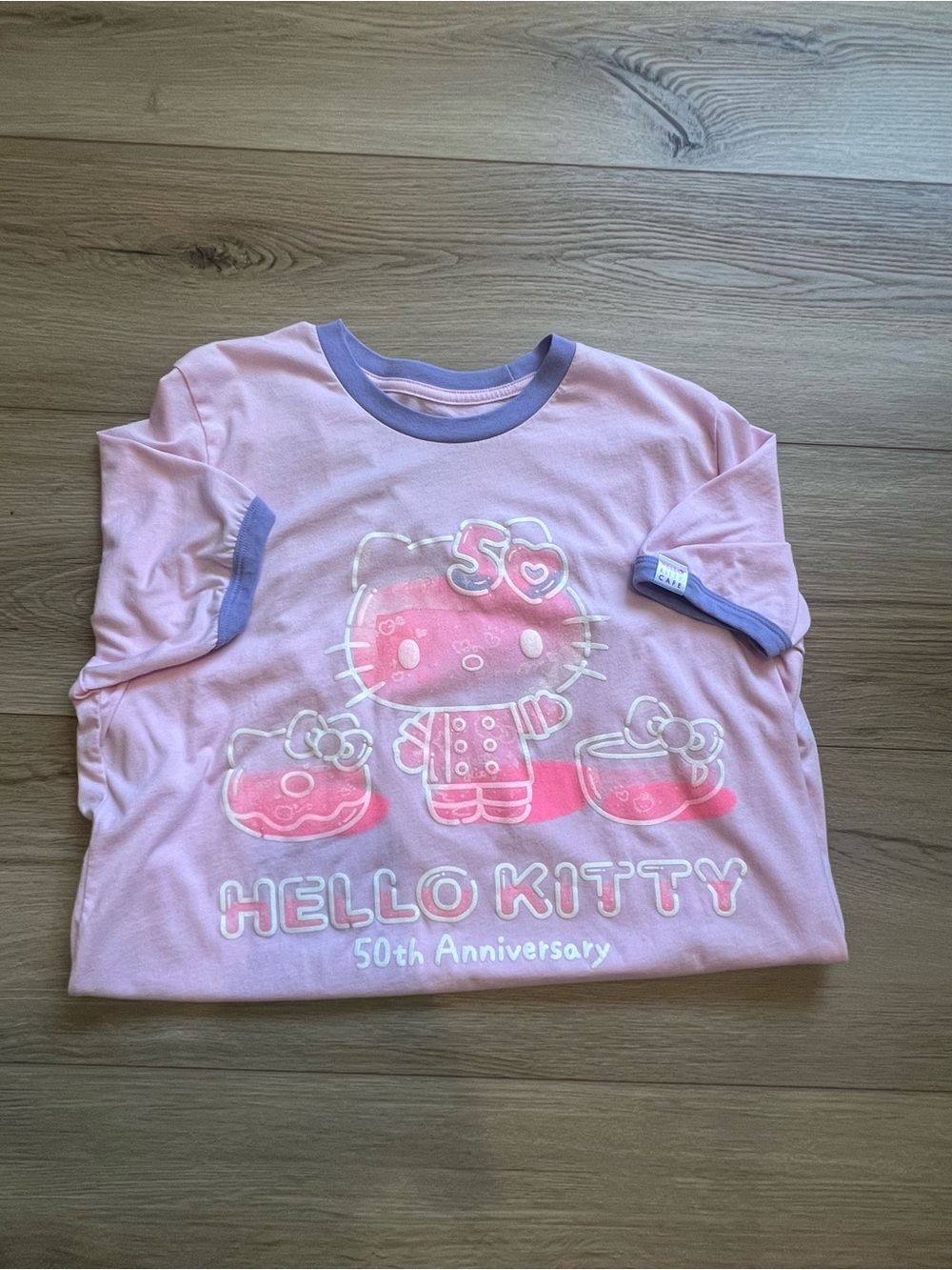 Hello Kitty Cafe 50th Pink Purple shirt XL